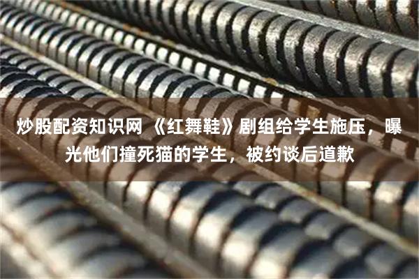 炒股配资知识网 《红舞鞋》剧组给学生施压，曝光他们撞死猫的学生，被约谈后道歉