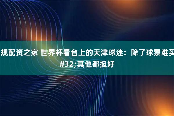 正规配资之家 世界杯看台上的天津球迷：除了球票难买 其他都挺好